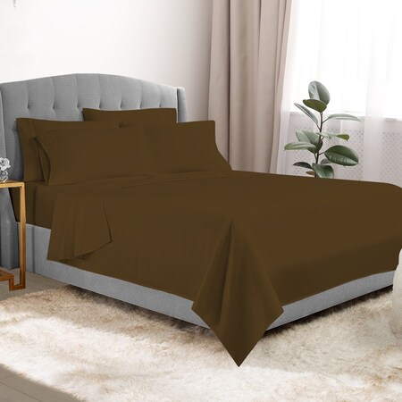 Luxury Dreams 6-Piece 1600 TC Series Ultra Soft Deep Pocket Premium Microfiber Bed Sheet Set LD-1600S-6PC-CHO-F
